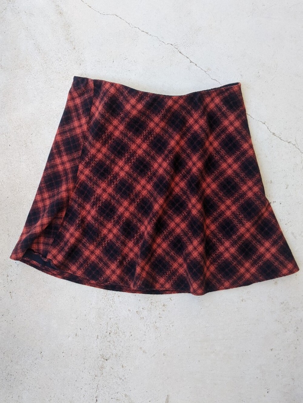 Vintage 90/Y2k Ann Taylor LOFT Orange And Black Plaid Mini Skirt